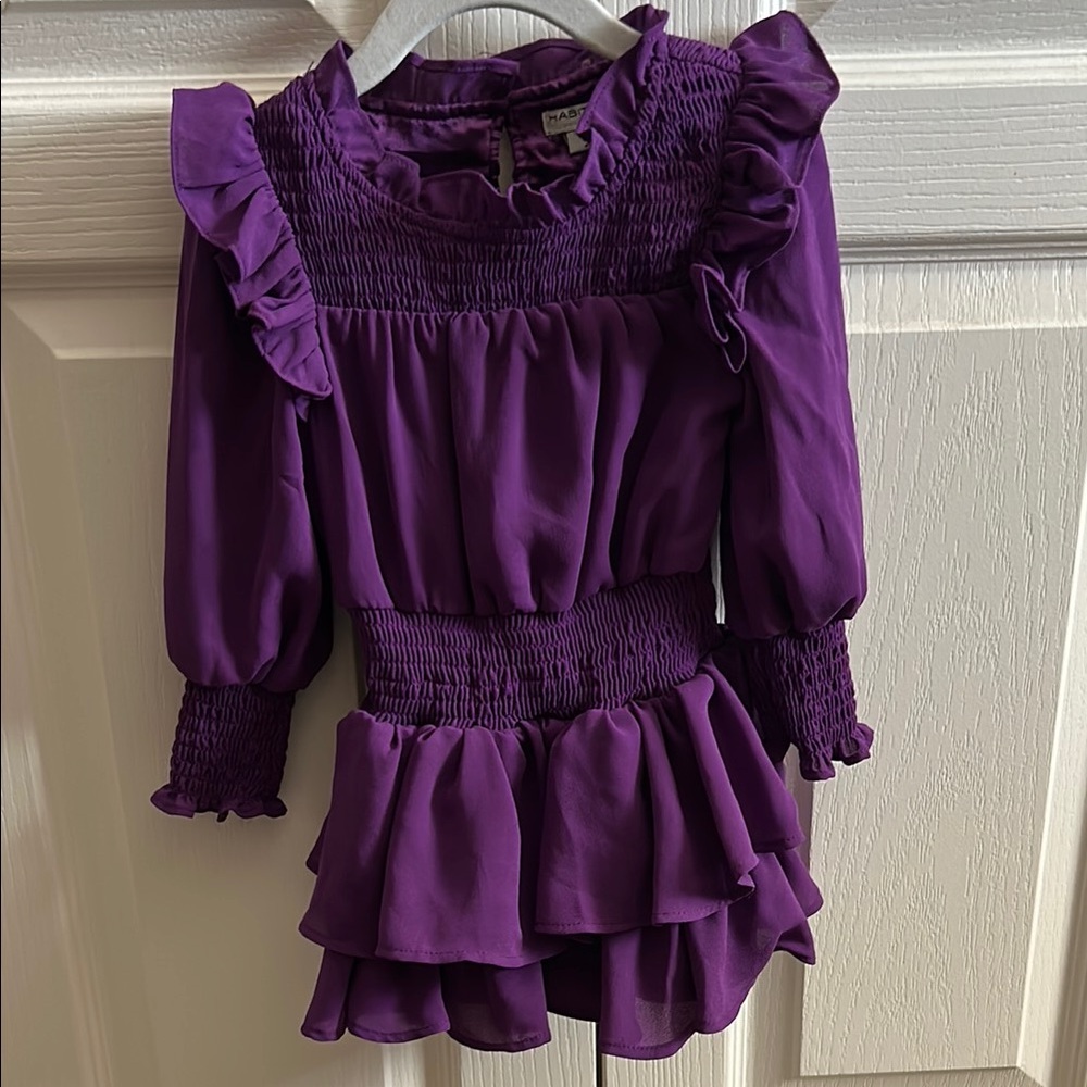 Habitual Purple Ruffle Kids Dress